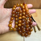 Handmade Antiq Amber Misbaha Tasbih Islamic Prayer Beads 11 6mm 48 5g