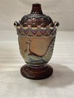 Vtg Westmoreland Amethyst Carnival Glass Peacock Sugar Bowl - Lid Has Small Chip