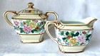 Lovely Antique Hand Painted Morimura Nippon Floral Creamer   Sugar Bowl 