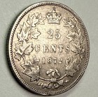 Canada 1872-h Silver 25 Cents Xf