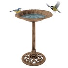 Antique Style Outdoor Bird Bath - Weather Resistant Resin Pedestal With Vintage