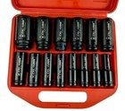 14pc 1 2 drive Chrome Molybdenum Deep Impact Socket Set - Metric  6 Point W case