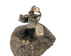 Vtg 80s Spoontiques Jeweled Pewter Figurine Wizard W  Crystal Ball