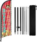 Feather Flag With Pole And Ground Stake  8ft Swooper Advertising Banner Sign    