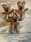 Handmade Rustic Wood Slice Bear 3 Pc Teddy Bears Rustic Primitive Hand Crafted