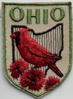 Ohio Red Cardinal State Bird Oh Souvenir Embroidered Patch Badge
