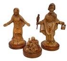 Large Handmade Holy Land Olive Wood Figurine Carving Set Nativity  20 Pc Set 