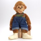 Vtg Rubber Face Monkey Chimp Toy Doll Brown Fur Plush Chim Chim Apes Primate