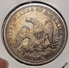 1857 Toned Seated Liberty Quarter In Xf Extra Fine Condition
