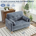 47    Small Couch For Living Room Apartment Comfy Chenille Fabric Love Seat Sofa