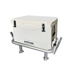 Dolphin Oem 85qt  80l  Fish Cooler Box White W seat Cushion   2 Twin Rod Holders