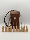 Powersonic Leather Pouch With 10 Piece New Wood Carving Tool Set