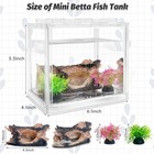 Fish Tank Kit Mini Betta Stackable Small Aquarium 0 6 Gallon 2pcs Plants