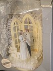 Vintage Wilton Wedding Bride Groom Cake Topper 7  Nib Mirrored White Lace