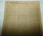 1768  the Boston Chronicle  Colonial Newspaper  William Allen Murder Trial