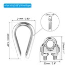 3 16  Wire Rope Kit  20 Pack M5 Stainless Steel Thimbles   Clamps For Wire Rope