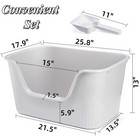 Extra Large Kitty Litter Box With Scoop High Sides Anti-splashing Sturdy Plastic