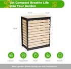 95 Gallon Solid Wood Composter Outdoor Compost Bin W  Pull-out Door Large