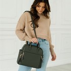 Ayla   Co  Mini Diaper Bag Backpack Olive Green Vegan Leather