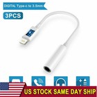3x For Iphone Headphone Lot Adapter Jack 8pin To 3 5mm Aux Cord Dongle Converter