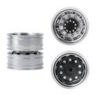 4x Cnc Metal Alloy Front rear Wheel Hub Rim   Tires For 1 14 Tamiya Rc Truck Car
