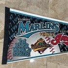 Vintage Mlb Marlins Vs Indians 1997 World Series Logo Baseball Pennant