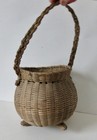 Spider  cooking Pot  Shape Wabanaki Basket C 1880- 1910  3  legs   Braid Handle