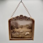 Vintage Pastoral Sheep Landscape Framed Mini Wall Art  5 71 x6 1  