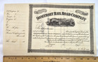 Stock Certificate Somerset Rail Road Co 1868 Maine Corporation Unissued Shares