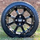 14  Stalker Black Golf Cart Wheel And 205 30-14  Low Profile Dot Tire - Set Of 4