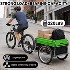 Bike Cargo Trailer 220 Lbs Capacity 20  Wheels Folding Hauler Hitch
