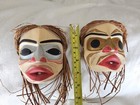 Northwest Native American Hand Carved Pair Of Masks By Betty Joe  Indigenous Art