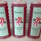  3  Avon Senses Peppermint Delight Holiday Bubble Bath 24oz   2 Shower Brushes