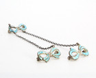 Rare  Antique 19th Century Enamel Bow Connecting Three Pin