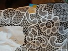 White Cotton Hand Embroidered Lace Tablecloth 72 By 108 Inches