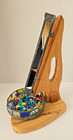 Unique Mirror Glass Kaleidoscope Triangular Prism Turning Dish Gems Studio Art