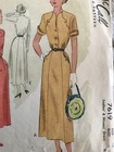 Vintage 1949 Mccall Sewing Pattern  7619 Ladies misses Dress     Cut Complete Rare