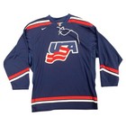 Nike Team Usa 2000 s Blue Iihf Hockey Jersey Red   White Trim Mens Large