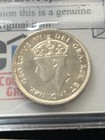 1940c  Coin Mart Graded  Newfoundland  Small Silver   5 Cent    au-55 Cleaned  