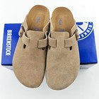 Birkenstock Boston Suede Clog Taupe Narrow wide Women s And Men s Shoes