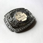 New 39mm Silver Dollar Coin Photo Frame Display Holder Mount Blank Belt Buckle