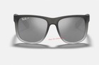 Ray-ban Justin Rb4165 Matte Grey Square Sunglasses Silver Mirror Polarized 54mm