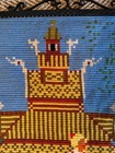 Norwegian Tapestry Embroidery Wool Art Norway Stave Church Large 18 X 32  Vtg