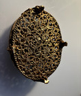 Vintage Vanity Round 8 Lipstick And 5  other   Holders Gold Tone Metal Filigree