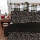3 Pcs Festive Christmas Holly Berry   Tree Quilt Bedspread Set     Holiday Bedding