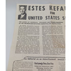 1948 Estes Kefauver For United States Senator Poster Flyer Political Record