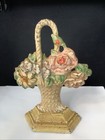 Antique Hubley  152 Cast Iron Flower Basket Doorstop