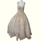 Morilee Quinceanera Dress Ball Gown Size 14 Vizcaya Gold Champagne 3d Beaded