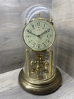 Vintage German Kundo Anniversary Clock Porcelain Dial Plastic Dome Clock 