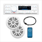 Marine Boat Stereo Sound System Single Din Receiver 6 5 Inch Speakers Bluetooth